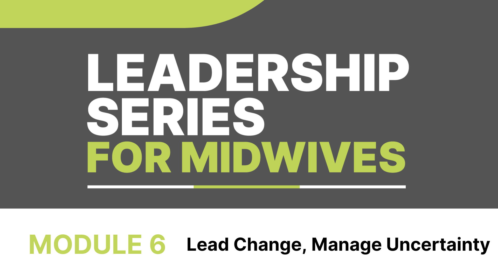 Leadership Series - Module 6